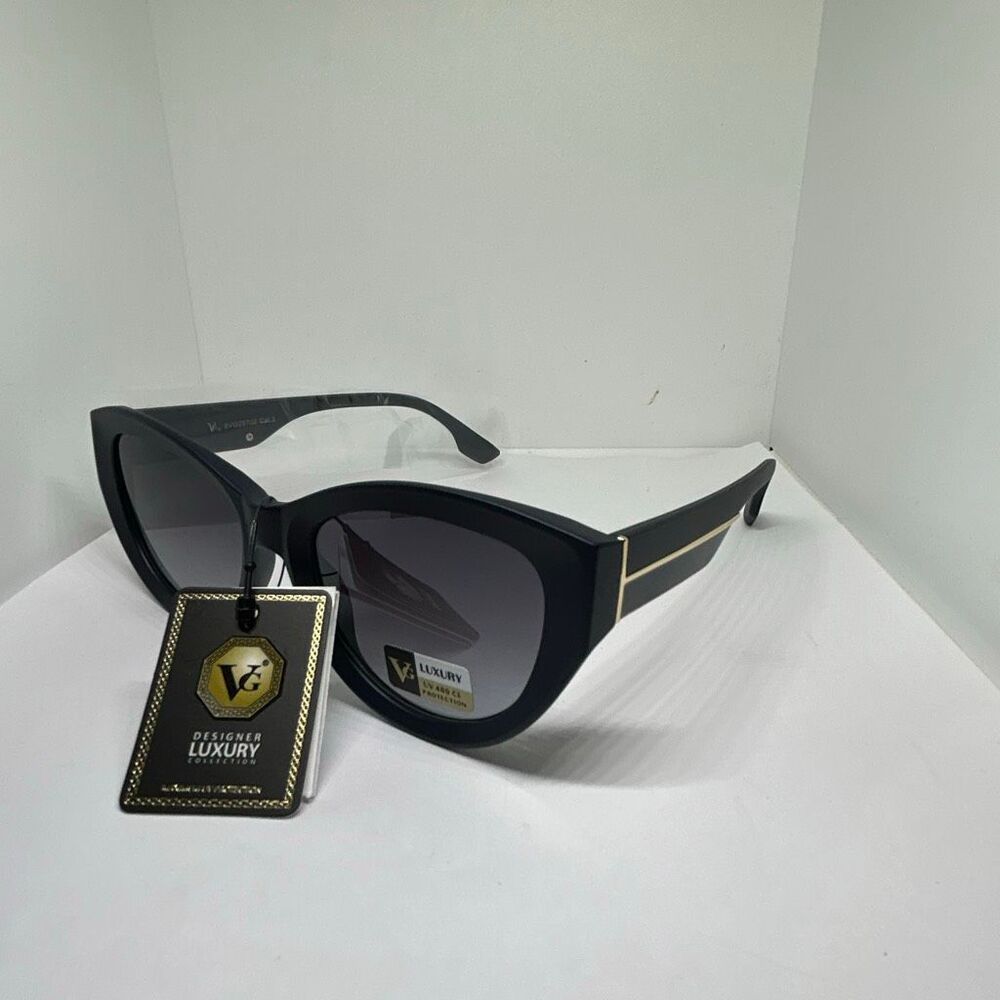 VG Designer Very Dark Blue Luxury Collection Cat Eye Sunglasses UV400 Gradient L